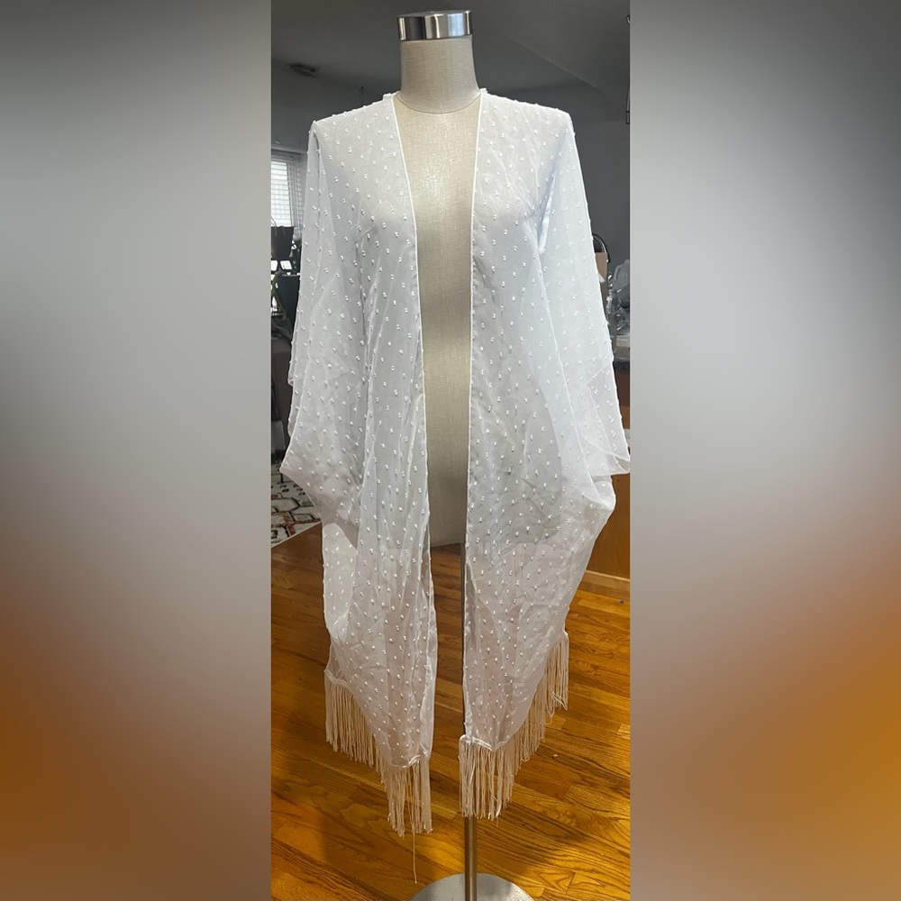 New with tags white sheer shawl / scarf / cover-up